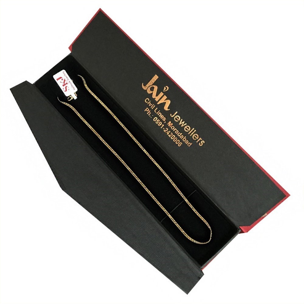 18 Kt Hallmark Real Solid Yellow Gold Cuban Curb Necklace Women's Chain 6.710 Gm