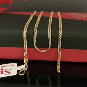 18 Kt Hallmark Real Solid Yellow Gold Cuban Curb Necklace Women's Chain 6.710 Gm