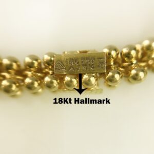 18 Kt Hallmark Real Solid Yellow Gold Link Necklace Chain For Women 33.630 Grams