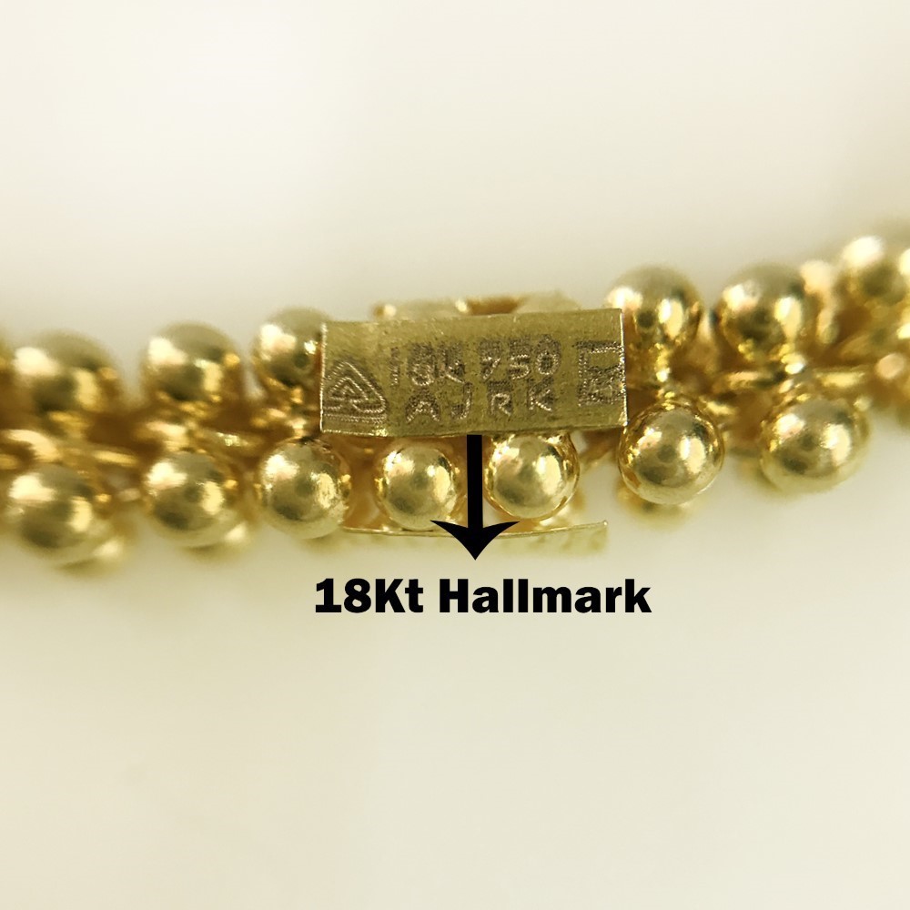 18 Kt Hallmark Real Solid Yellow Gold Link Necklace Chain For Women 33.630 Grams