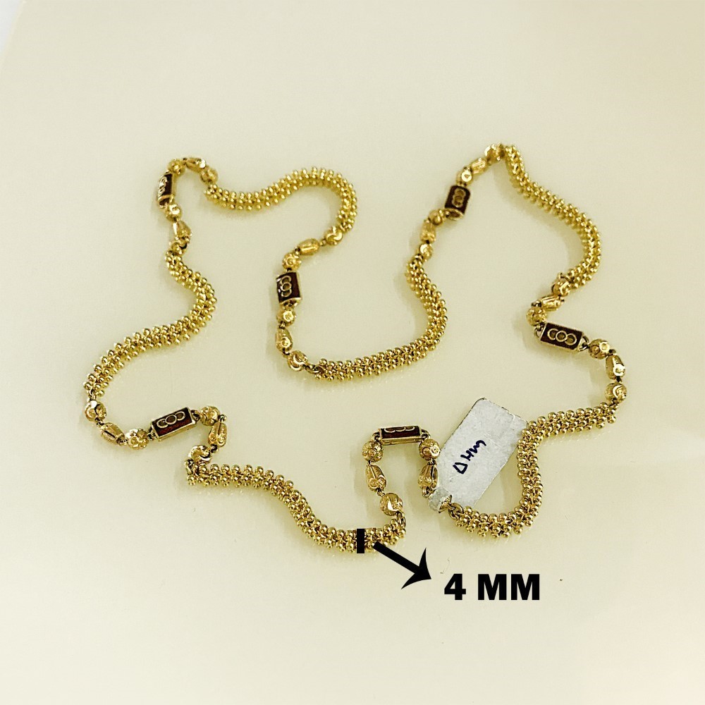 18 Kt Hallmark Real Solid Yellow Gold Link Necklace Chain For Women 33.630 Grams