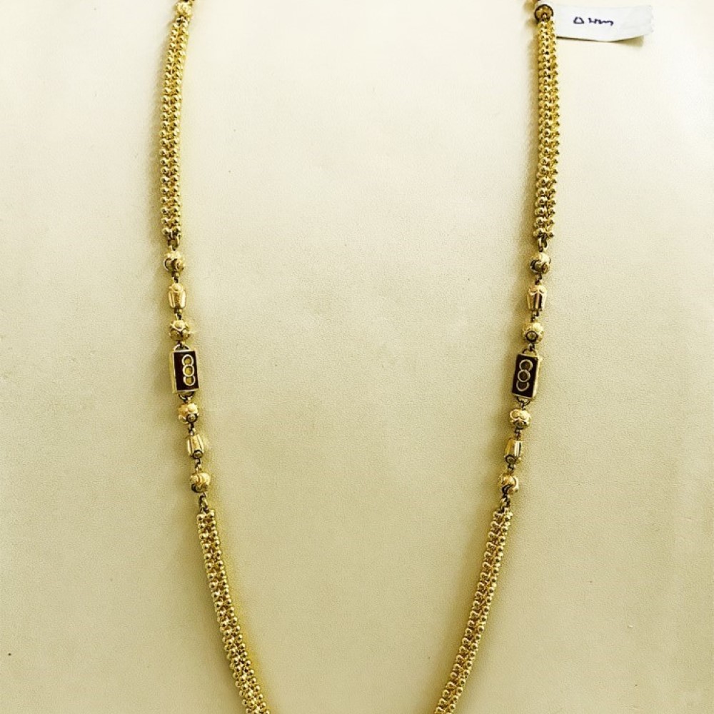 18 Kt Hallmark Real Solid Yellow Gold Link Necklace Chain For Women 33.630 Grams