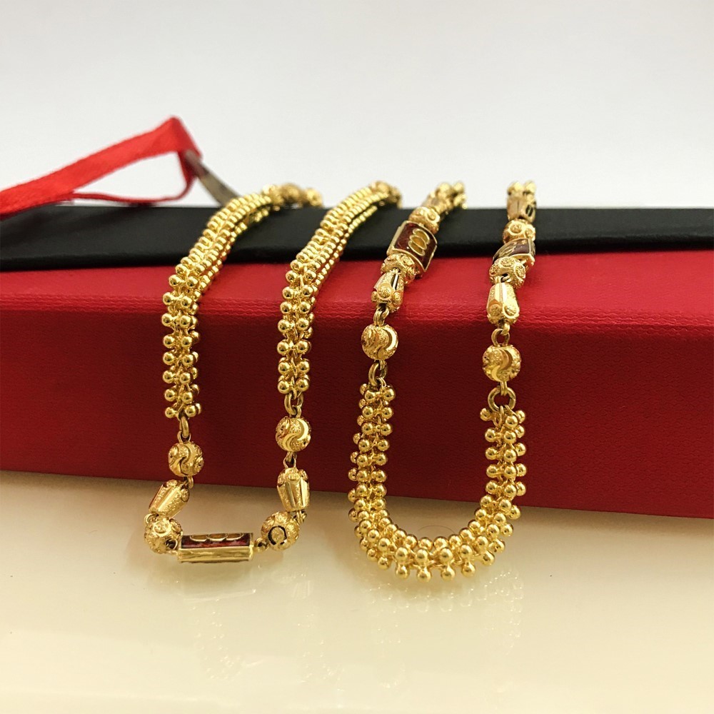 18 Kt Hallmark Real Solid Yellow Gold Link Necklace Chain For Women 33.630 Grams