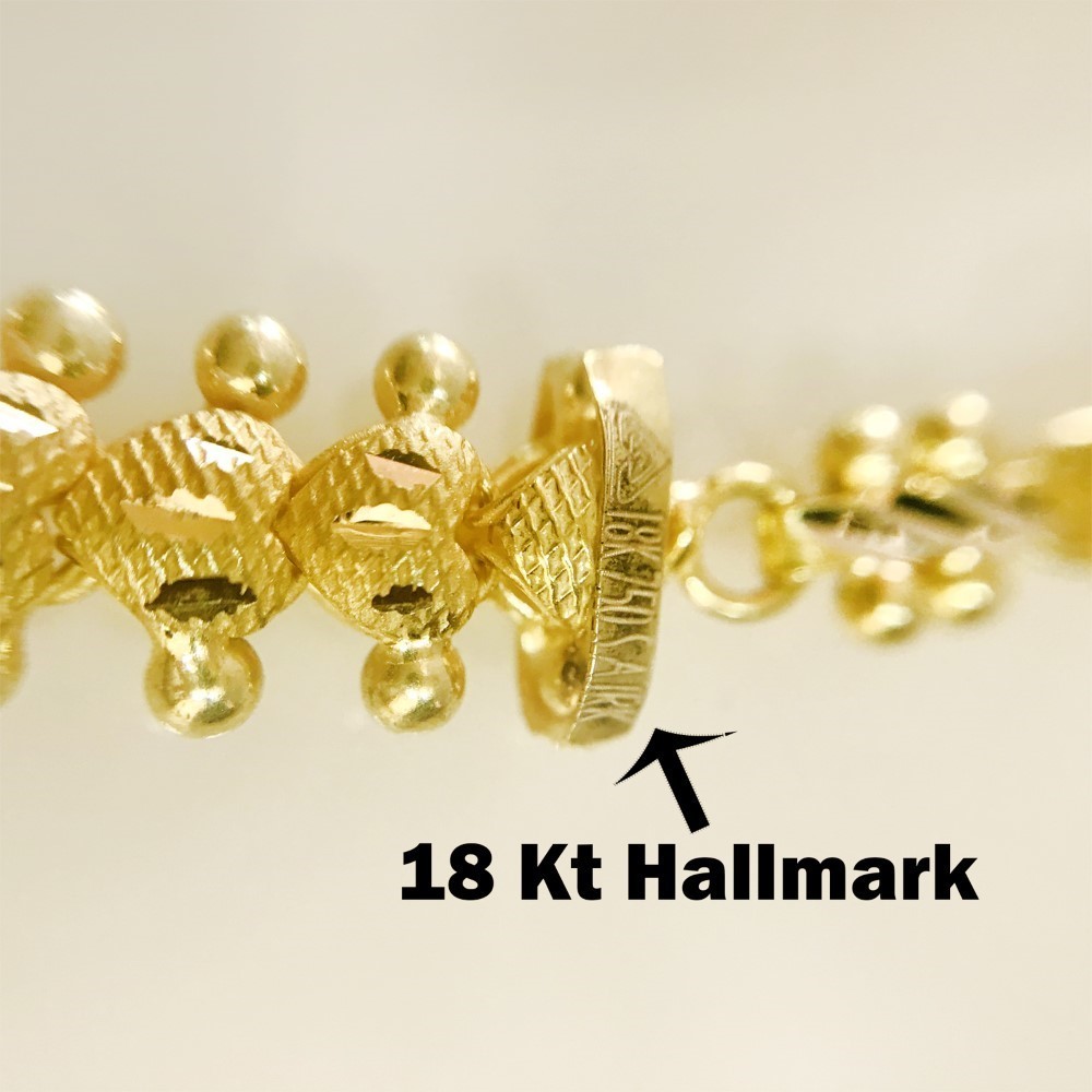18 Kt Hallmark Real Solid Yellow Gold Link Women'S Necklace Chain 23.420 Grams
