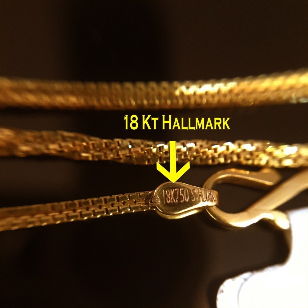 18 Kt Hallmark Real Solid Yellow Gold Curb Necklace Chain 7.990 Grams 21.5'' L