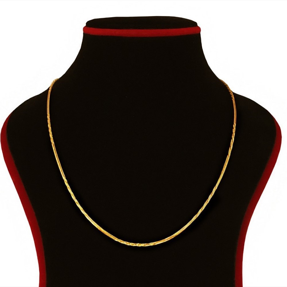 18 Kt Hallmark Real Solid Yellow Gold Curb Necklace Chain 7.990 Grams 21.5'' L