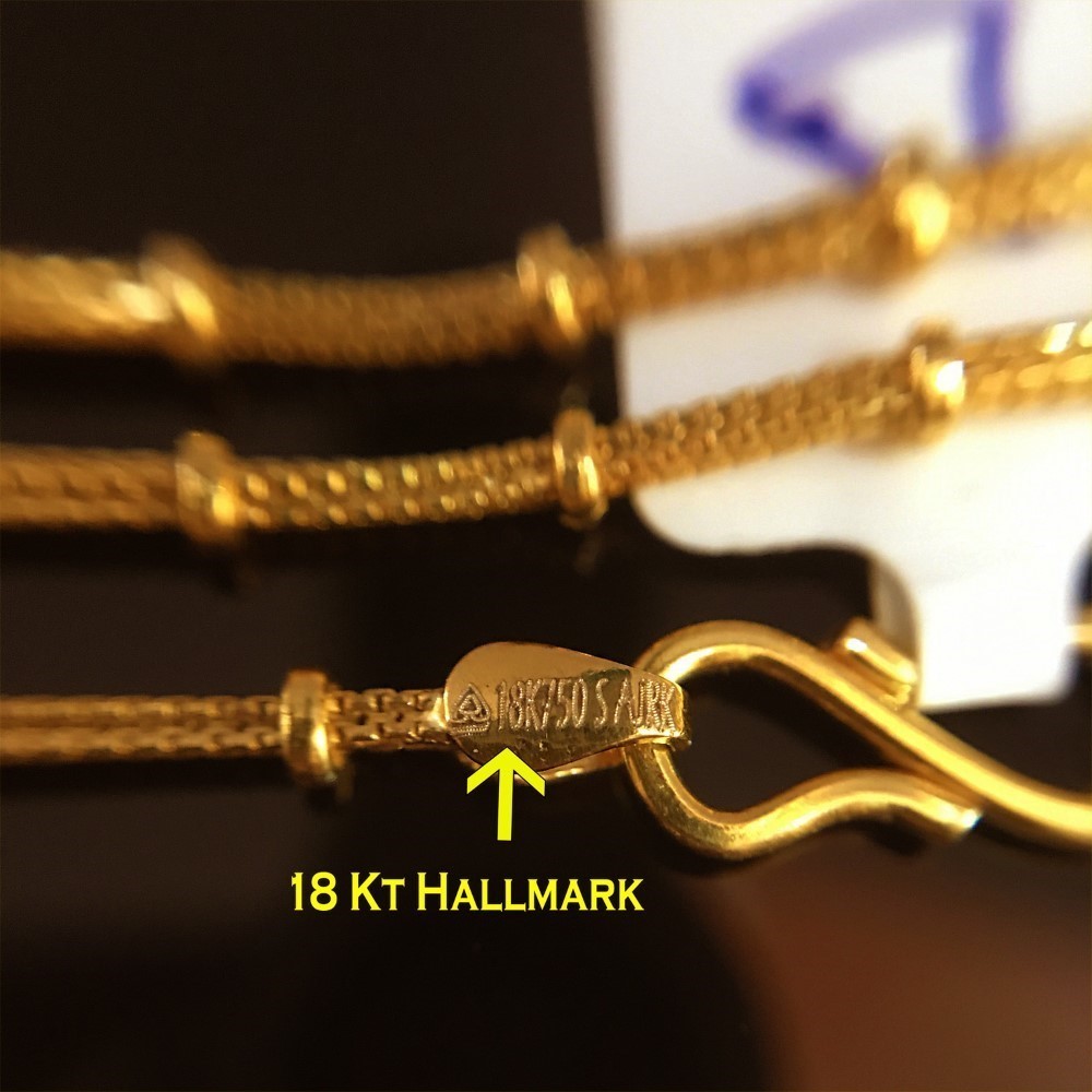 18Kt Hallmark Real Solid Yellow Gold Curb Necklace Chain 8.340 Grams 20'' L