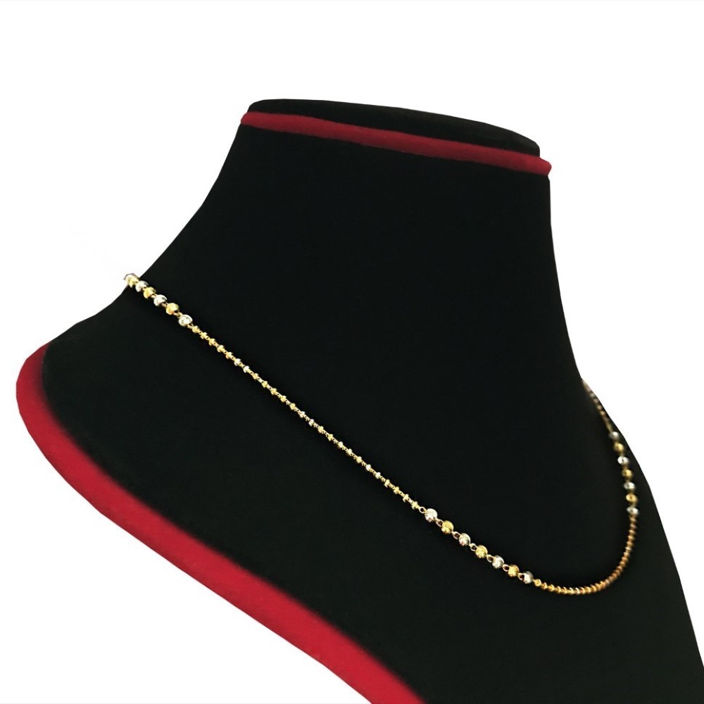 18Kt Hallmark Real Solid Yellow Gold 2 Tone Necklace Chain 7.780 Grams 18'' L