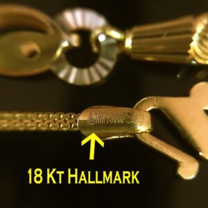 18 Kt Hallmark Real Solid Yellow Gold 2 Tone Necklace Chain 10.600 Grams 18'' L