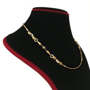 18 Kt Hallmark Real Solid Yellow Gold 2 Tone Necklace Chain 10.600 Grams 18'' L