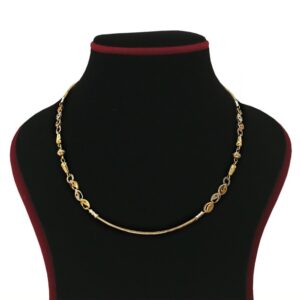 18 Kt Hallmark Real Solid Yellow Gold 2 Tone Necklace Chain 10.600 Grams 18'' L