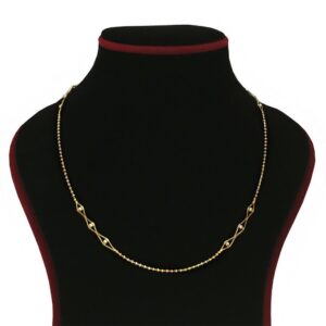 18 Kt Hallmark Real Solid Yellow Gold 2 Tone Curb Necklace Chain 7.140 g 19'' L