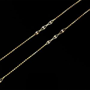 18 Kt Hallmark Real Solid Yellow Gold 2 Tone Curb Necklace Chain 7.140 g 19'' L
