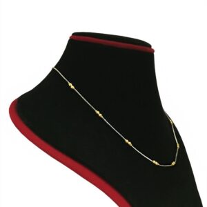 18Kt Hallmark Real Solid Yellow Gold 2 Tone Curb Necklace Chain 6.440 g 18'' L