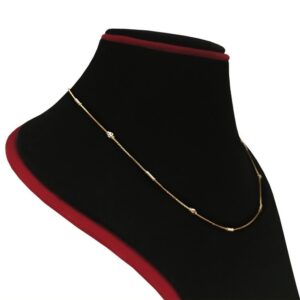 18Kt Hallmark Real Solid Yellow Gold 2 Tone Curb Necklace Chain 4.520 Gm 18''L