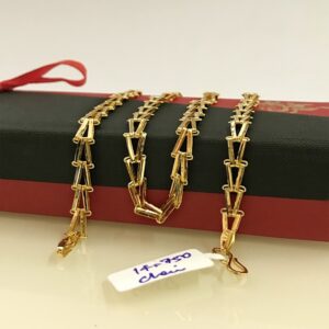 18Kt Hallmark Real Solid Yellow Gold Link Necklace Chain 14.750 Grams 22'' L