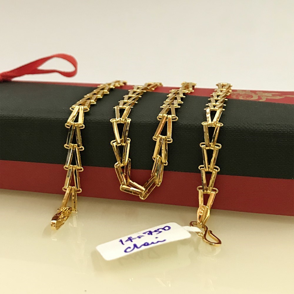 18Kt Hallmark Real Solid Yellow Gold Link Necklace Chain 14.750 Grams 22'' L