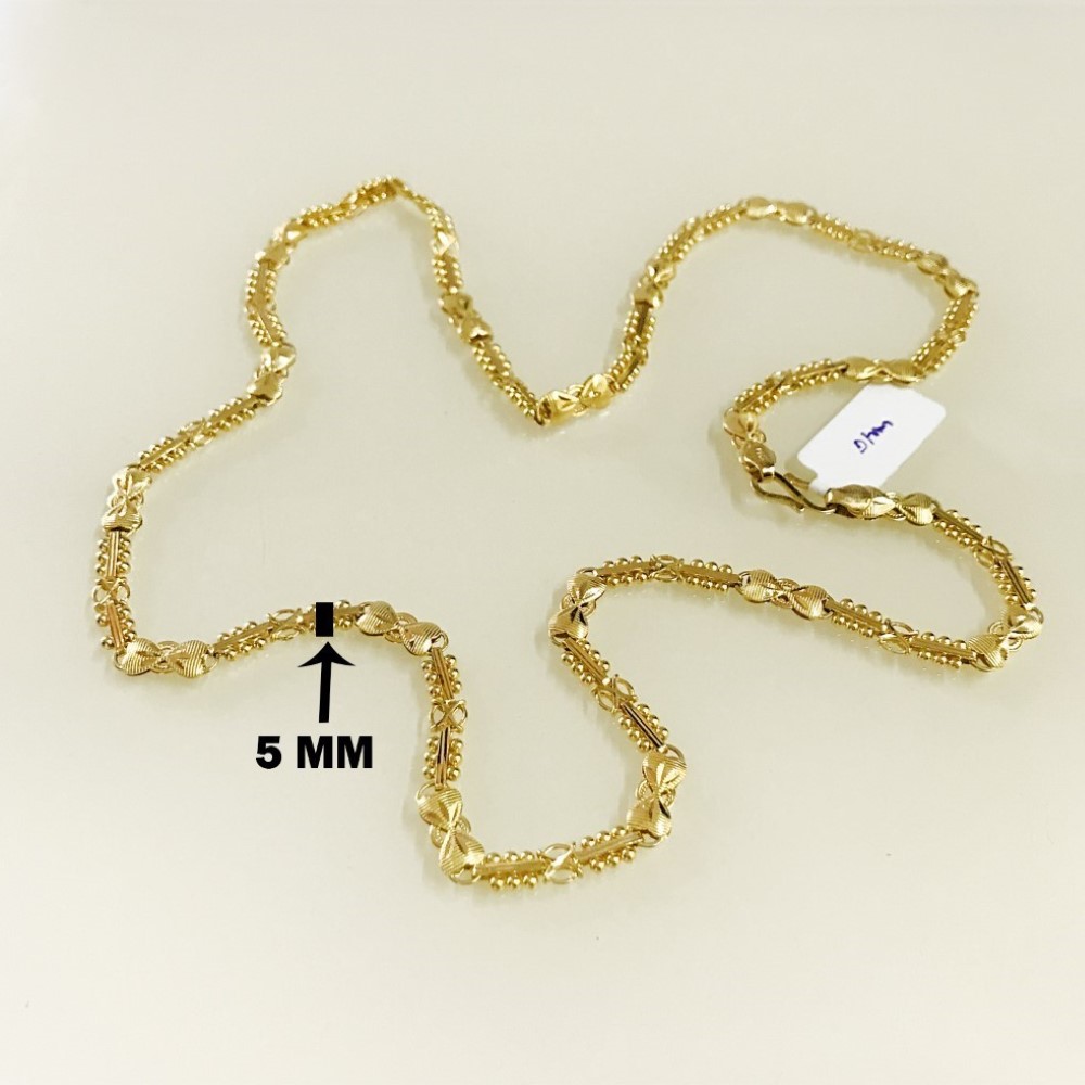 18Kt Hallmark Real Solid Yellow Gold Link Necklace Chain 21.510 Grams 25'' L