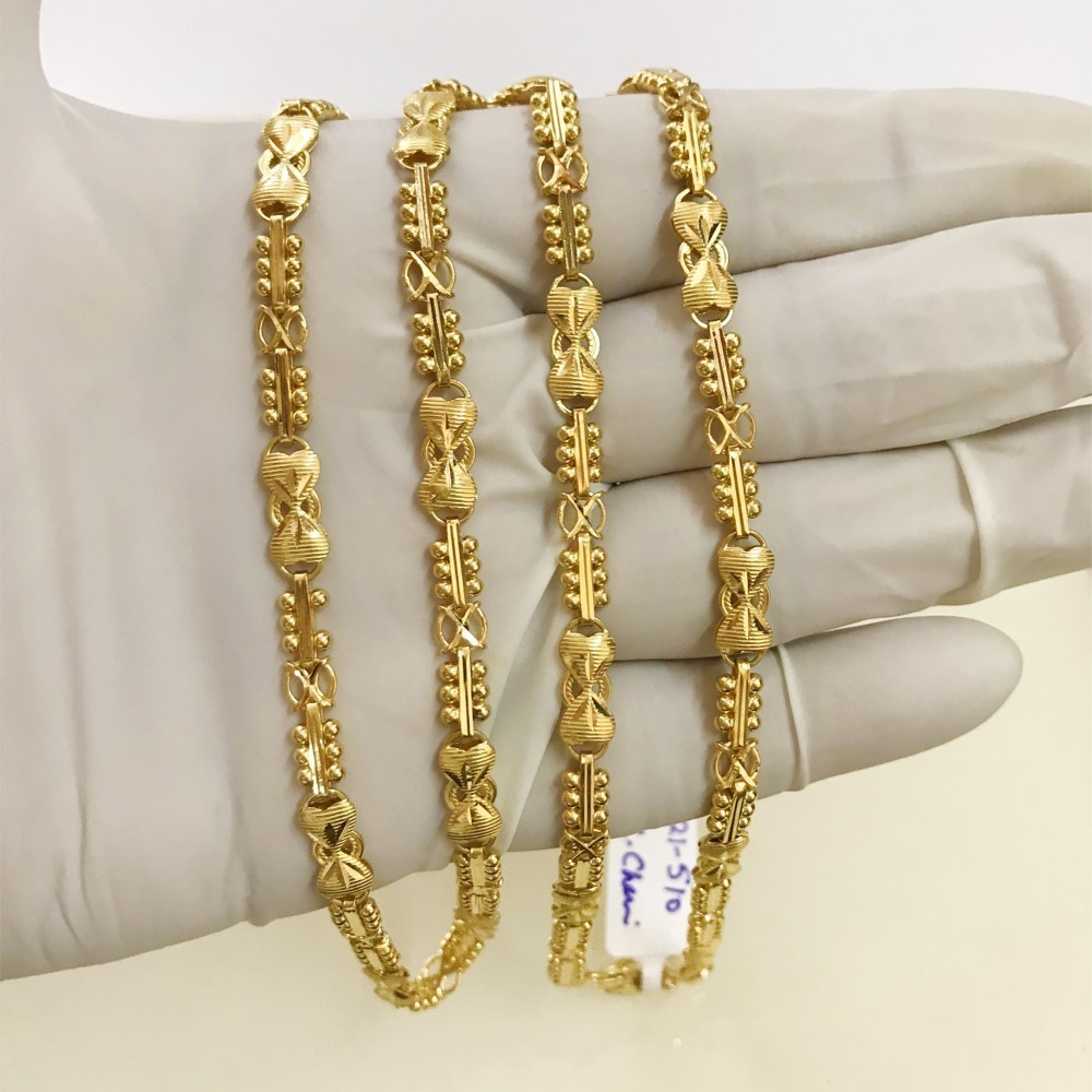 18Kt Hallmark Real Solid Yellow Gold Link Necklace Chain 21.510 Grams 25'' L
