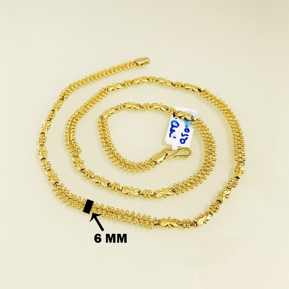 18Kt Hallmark Real Solid Yellow Gold Link Necklace Chain 18.050 Grams 24'' L