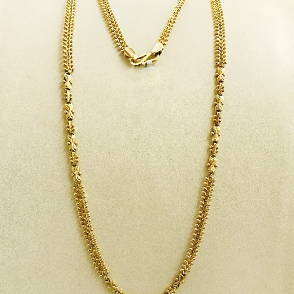 18Kt Hallmark Real Solid Yellow Gold Link Necklace Chain 18.050 Grams 24'' L