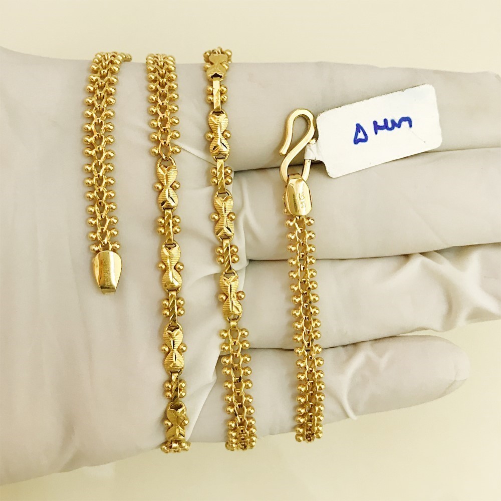 18Kt Hallmark Real Solid Yellow Gold Link Necklace Chain 18.050 Grams 24'' L