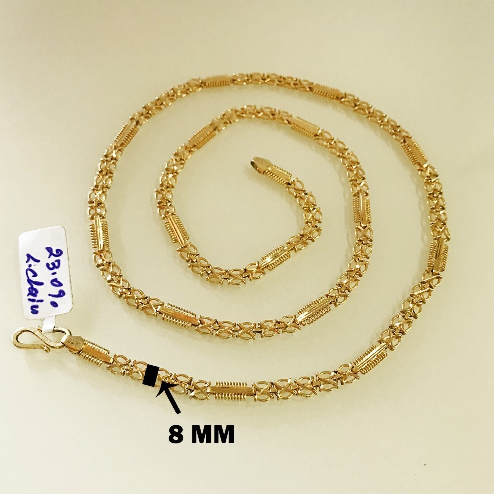 18Kt Hallmark Real Solid Yellow Gold Link Necklace Chain 23.090 Grams 25'' L