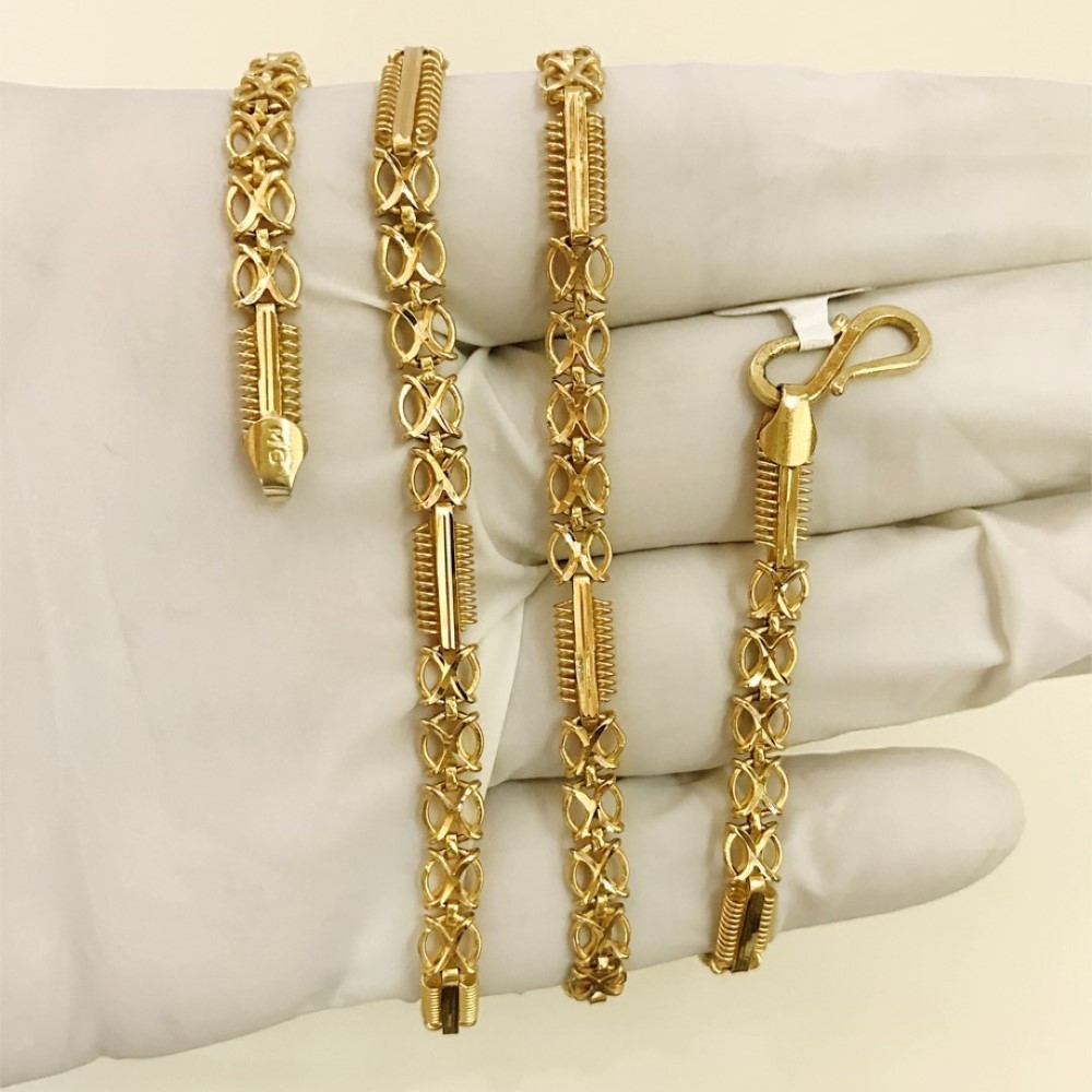 18Kt Hallmark Real Solid Yellow Gold Link Necklace Chain 23.090 Grams 25'' L