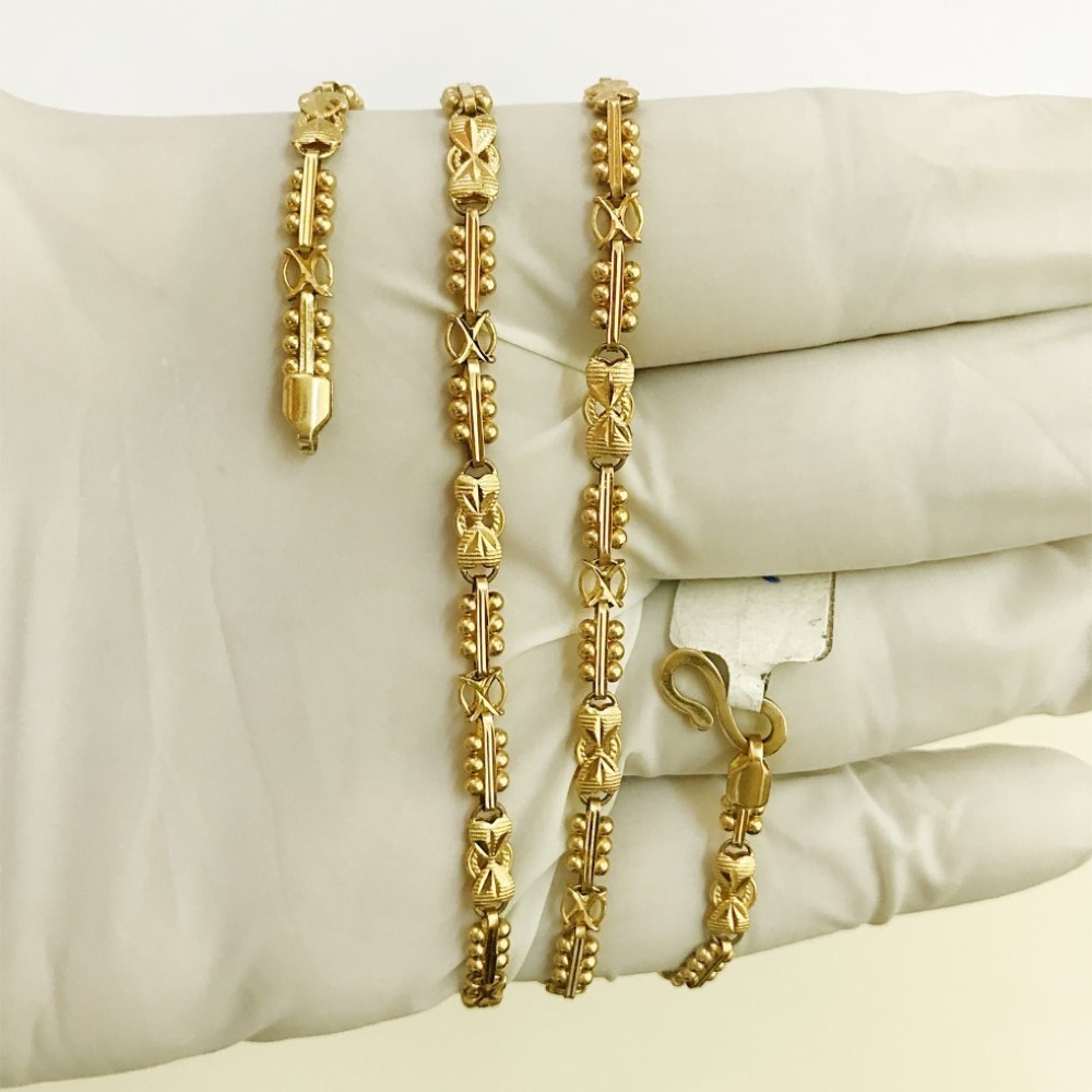 18Kt Hallmark Real Solid Yellow Gold Link Necklace Chain 11.610 Grams 22'' L