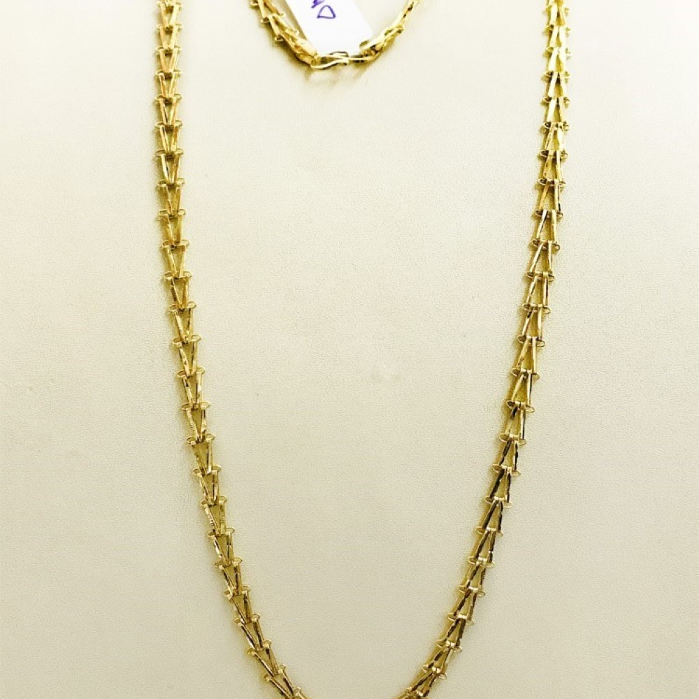 18 Kt Hallmark Real Solid Yellow Gold Link Necklace Chain 10.100 Grams 22'' L