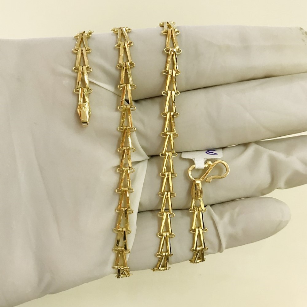 18 Kt Hallmark Real Solid Yellow Gold Link Necklace Chain 10.100 Grams 22'' L