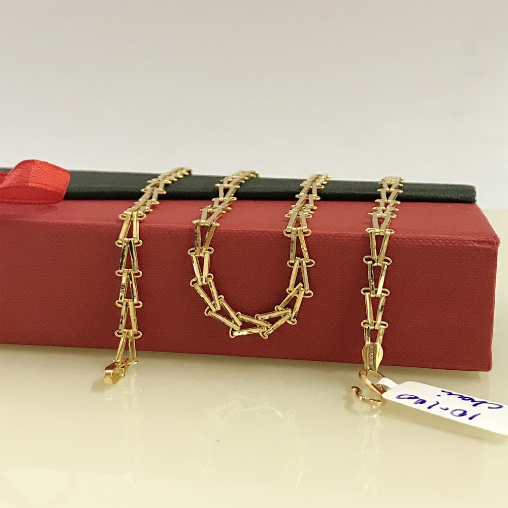 18 Kt Hallmark Real Solid Yellow Gold Link Necklace Chain 10.100 Grams 22'' L