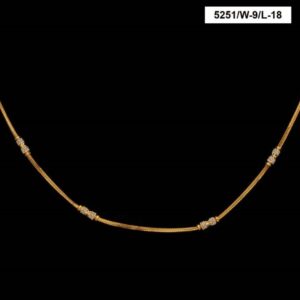 22 Kt Hallmark Real Solid Yellow Gold Necklace Curb White Balls Chain 16 Grams