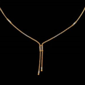 22 Kt Real Solid Yellow Gold Necklace Curb Double Line Hanging Chain 20 Grams