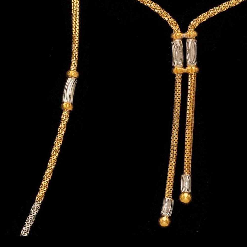 22 Kt Real Solid Yellow Gold Necklace Curb Double Line Hanging Chain 20 Grams