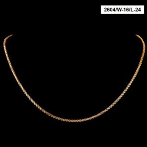 22Kt Hallmark Real Solid Yellow Gold Designer 2 Tone Women'S Necklace Chain 16gm