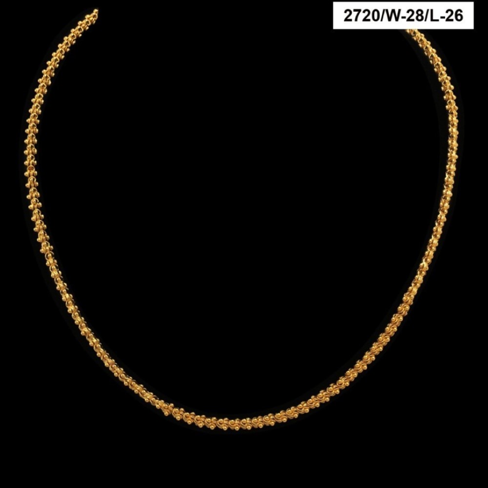22Kt Hallmark Real Solid Yellow Gold Gold Balls Cuban New Necklace Chain 28 Gm - Image 2