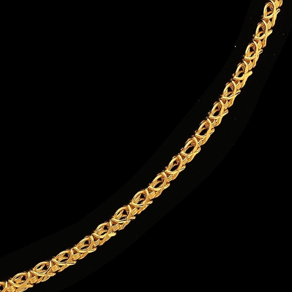 22 Kt Hallmark Real Solid Yellow Gold Iced Out Necklace Women's Chain 22 Grams