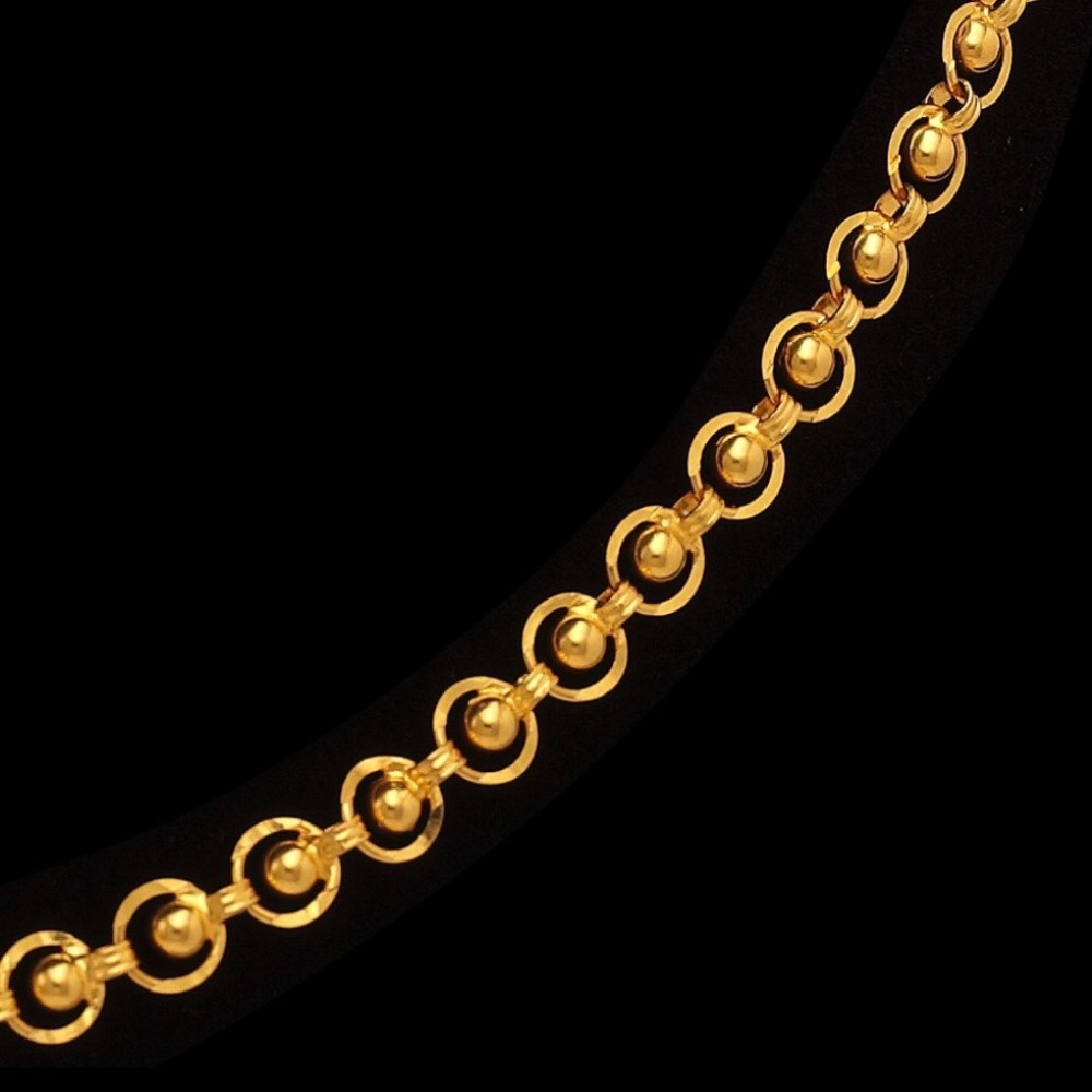 22Kt Hallmark Solid Yellow Gold Designer Long Necklace Women's Chain 18 Grams