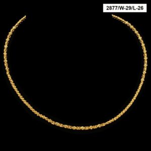 22Kt Hallmark Real Solid Yellow Gold Necklace Gold Balls Long Chain 28 Grams