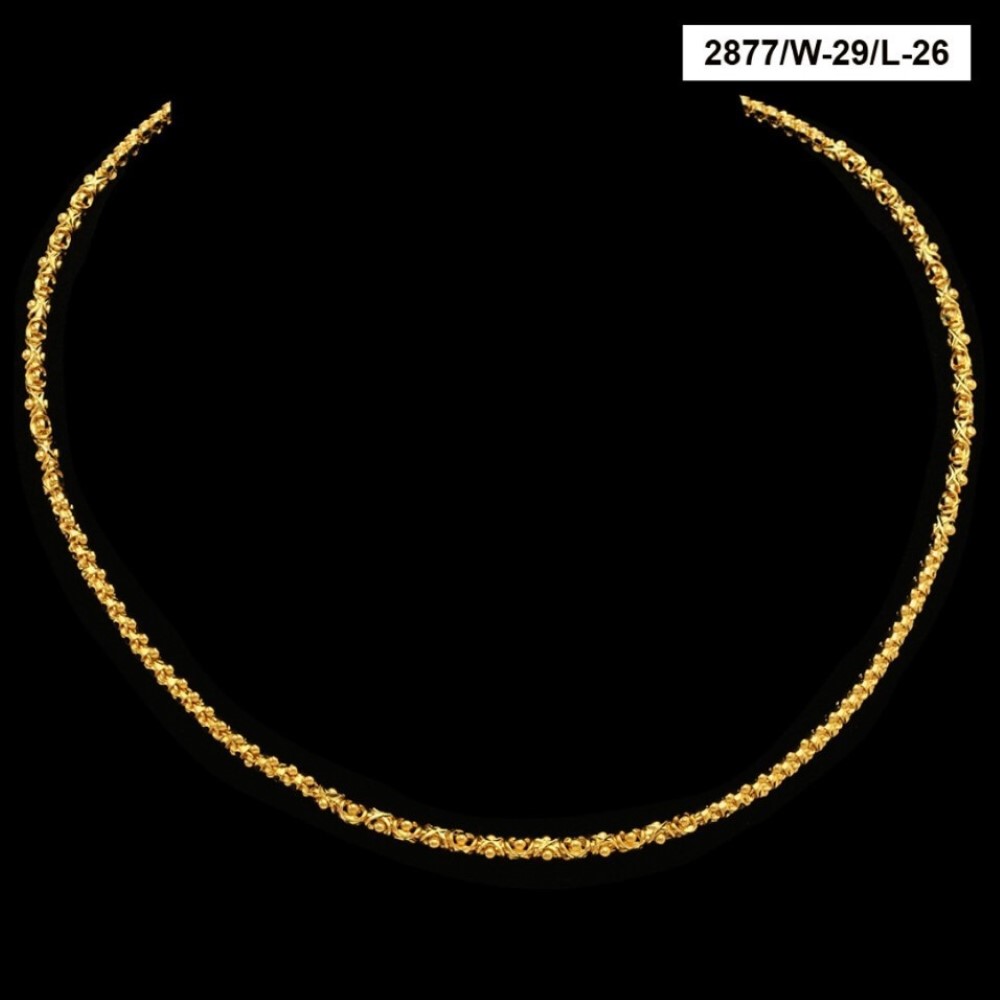 22Kt Hallmark Real Solid Yellow Gold Necklace Gold Balls Long Chain 28 Grams - Image 2