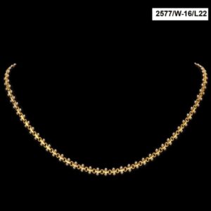 22Kt Hallmark Real Solid Yellow Gold Designer 2 Tone Women'S Necklace Chain 18g