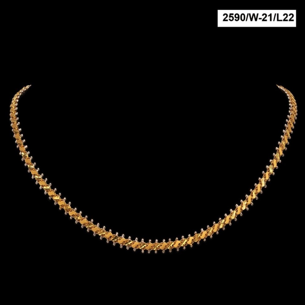 22Kt Hallmark Real Solid Yellow Gold Designer 2 Tone Women'S Necklace Chain 34g - Image 2