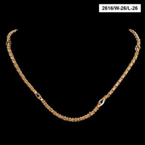 22Kt Hallmark Real Solid Yellow Gold Designer 2 Tone Women'S Necklace Chain 45g