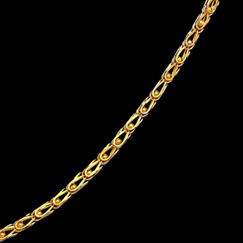 22Kt Halllmark Real Solid Yellow Gold Gold Ball Miami Necklace Chain 24 Grams