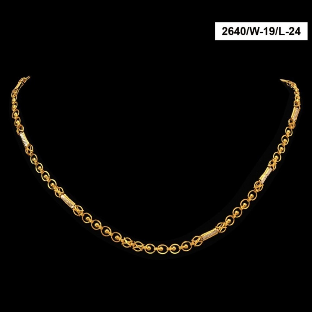 22Kt Hallmark Real Solid Yellow Gold Designer Dubai Necklace Chain 32 Grams - Image 2