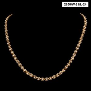 22Kt Hallmark Real Solid Yellow Gold 2 Tone Balls Dubai Necklace Chain 34 Gram