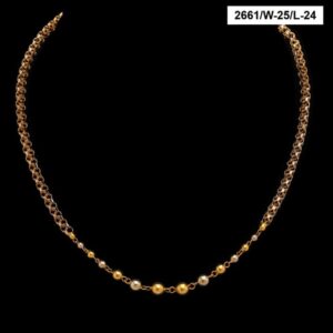 22Kt Hallmark Real Solid Yellow Gold 2 Tone Balls Dubai Necklace Chain 32 Gram