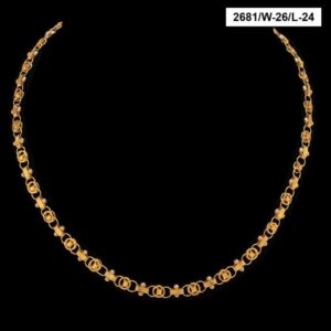22Kt Hallmark Real Solid Yellow Gold 2 Tone Balls Dubai Necklace Chain 25 Grams