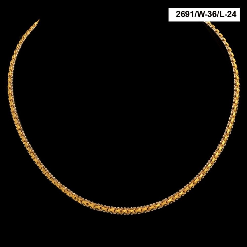 22Kt Hallmark Real Solid Yellow Gold 2 Tone Cuban New Necklace Chain 35 Gram - Image 2